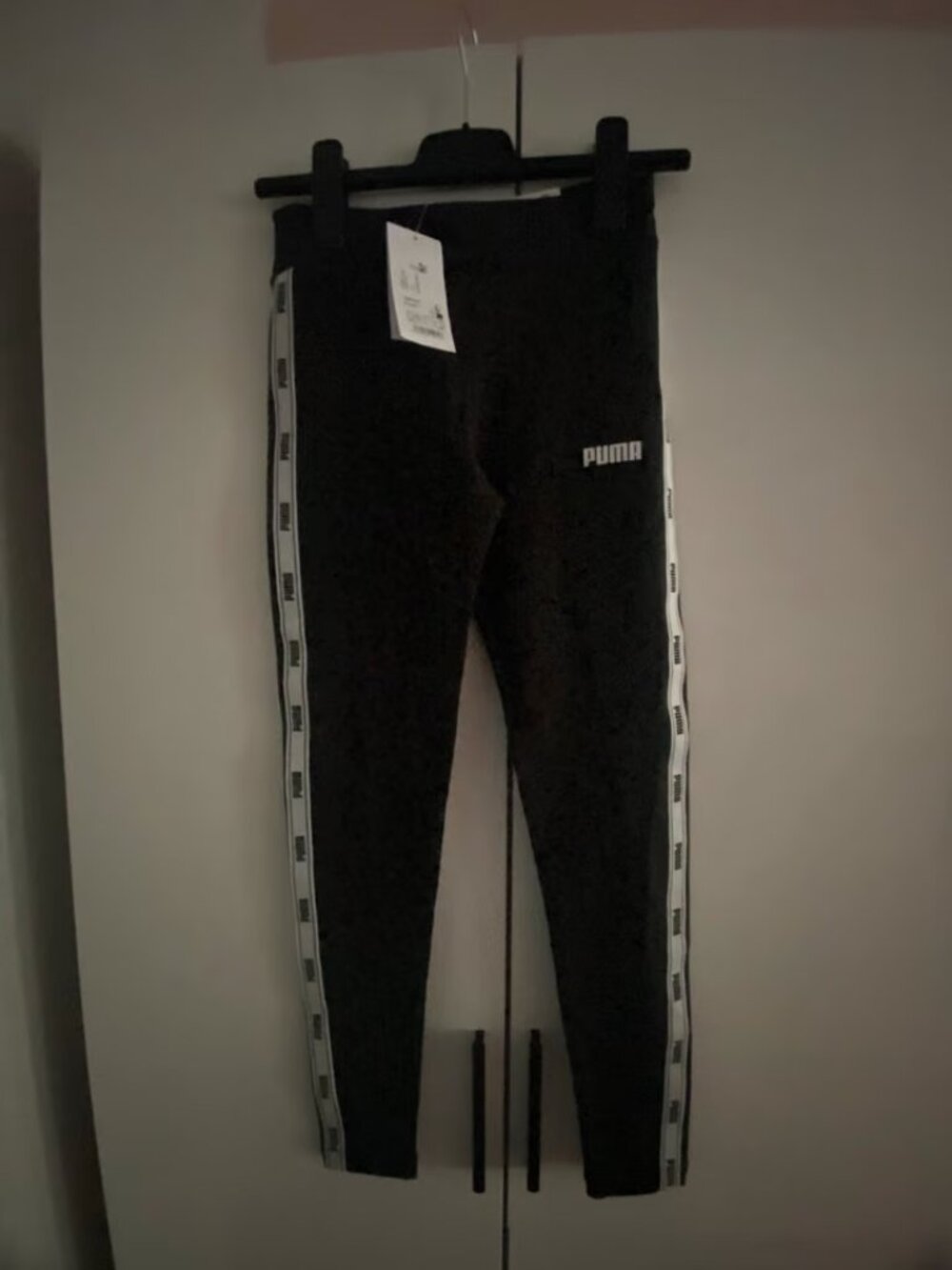 Puma Logo Tape Leggings — Black, US Kids 14